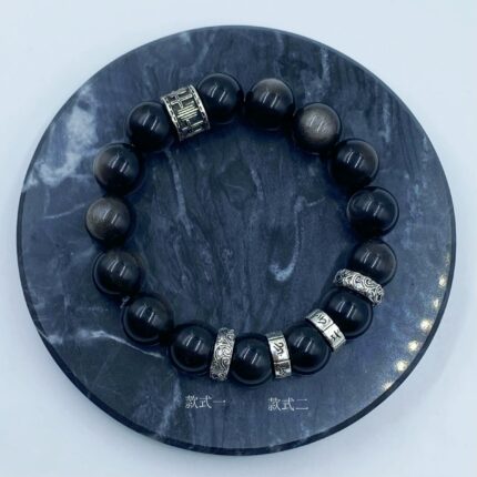 Black Sapphire Topaz BaZi Crystal Bracelet Water Element