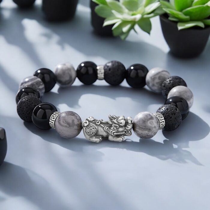 Moonstone Black Sapphire BaZi Bracelet Water Element